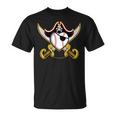 Pirate Baseball Heart Skull Pirate T-Shirt