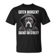 Pitbull Slogan I Guten Morgen I Suchst Du Streit Black T-Shirt