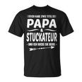 Plaster Two Titel Papa Und Stuckateur T-Shirt