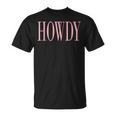 Preppy Cowgirl Vintage Pink Howdy T-Shirt