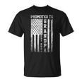 Promoted To Grandpa Est 2024 American Flag T-Shirt