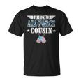 Proud Air Force Cousin Us Flag Dog Tags Wing Military Family T-Shirt