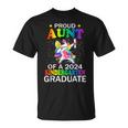 Proud Aunt Of A 2024 Kindergarten Graduate Unicorn Dab T-Shirt
