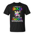 Proud Dad Of A 2024 Preschool Graduate Unicorn Dab T-Shirt