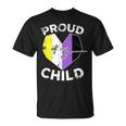 Proud Of My Nonbinary Child Non Binary Pride Flag Dad Mom T-Shirt