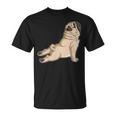 Pug Yoga Fitness Workout Gym Dog Lovers Puppy Athletic Pose T-Shirt
