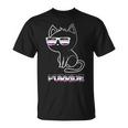 Purride Asexual Flag Sunglasses Gay Pride Cat Lover T-Shirt