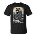 Raccoon And Waves Japanese T-Shirt