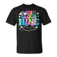 Retro On Cloud Nine Tie Dye Happy 9Th Birthday 9 Years Old T-Shirt