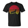 Retro Dachshund Silhouette Black T-Shirt