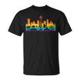 Retro Seattle Skyline Rainbow Lgbt Lesbian Gay Pride Seattle T-Shirt