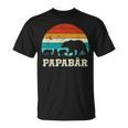 Retroater Baby Sohn Tochter Drei Kinderatertag Bär Papa T-Shirt