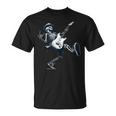 Rock And Roll Graphic Band Skeleton Playing Guitar T-Shirt