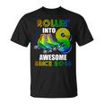 Roller Skating 8Th Birthday Boys Rollin Into 8 Awesome 2016 T-Shirt
