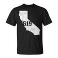 San Diego 619 Area Code California State Map Pride Vintage T-Shirt