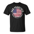 San Francisco USA-Flaggen-Design Schwarz T-Shirt, Städteliebe Mode