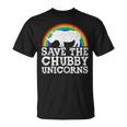 Save The Chubby Unicorns Rainbow Rhino Rhinoceros T-Shirt