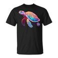 Schildkröte Bunt Polygon Pink Tiermotiv Kunst Geometrisch T-Shirt