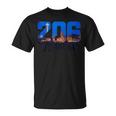 Seattle 206 Area Code Pride Skyline Washington Vintage T-Shirt