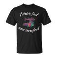 Sewing Quilting I Drive Fast And Barefoot Quote Idea T-Shirt