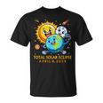 Solar Eclipse April 8 2024 Cute Earth Sun Moon Selfie Space T-Shirt