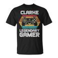 Special Clarke Legendary Video Gamer Custom Name T-Shirt
