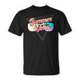 Summer Time Retro 80S Palm Trees Beach Scene In Sunglasses T-Shirt
