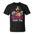 Sunset Retro Portuguese Water Dog Pet Paw T-Shirt