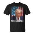 Never Surrender Trump Shot 2024 President American Flag T-Shirt