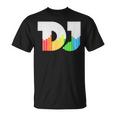 Texto De Dj Con Ecualizador De Coloración Led Para Discjockey Dj Camiseta unisex