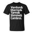 History Lovers Batallas De La Primera Guerra Mundial Historiador Camiseta unisex