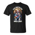 Total Solar Eclipse 2024 Frenchie Bulldog Dad Usa Flag T-Shirt