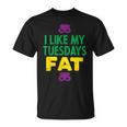 I Like My Tuesdays Fat Jester Mask Mardi Gras Carnival T-Shirt