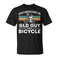 Never Underestimate An Old Guy On A Bicycle Retro Vintage T-Shirt