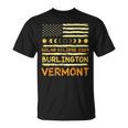 Us Flag American Total Solar Eclipse 2024 Burlington Vermont T-Shirt