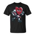Valentine's Day Heart Football Player Team Sports T-Shirt