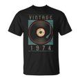 Vintage 1974 Vinyl Retro Turntable Birthday Dj For Him T-Shirt