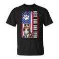 Vintage Best Dog Dad Ever Fathers Day Shetland Sheepdog Dad T-Shirt