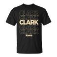 Vintage Clark Iowa Repeating Text T-Shirt