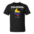 Vintage Colombian Flag Colombia Coordinates T-Shirt