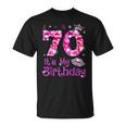 Vintage Happy 70 It's My Birthday Crown Lips 70Th Birthday T-Shirt