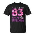 Vintage Happy 83 It's My Birthday Crown Lips 83Rd Birthday T-Shirt