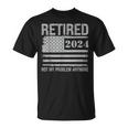 Vintage Retired 2024 Not My Problem Anymore American Flag T-Shirt