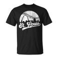 Vintage St Louis Skyline Game Day Retro Baseball T-Shirt