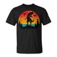 Vintage T-Rex Dinosaurier März Retro Sonnenuntergang Dinosaurier T-Shirt