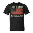 Vintage Us American Flag Make America Alpha Again T-Shirt