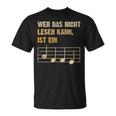 Wer Das Nicht Lesen Kann Ist Ein Monkey Music Theory T-Shirt