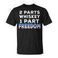 Whiskey And Freedom Patriotic Usa Flag Fourth 4Th Of July T-Shirt