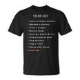 Witzige To-Do-Liste Für Humorvolle T-Shirt