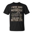 Work Hard For My Motorcycle Biker Joke Vintage T-Shirt